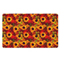 Red Autumn Sunflower Pattern Print Polyester Doormat