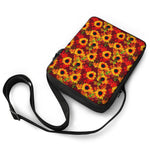 Red Autumn Sunflower Pattern Print Rectangular Crossbody Bag