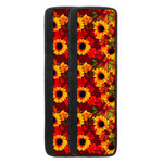 Red Autumn Sunflower Pattern Print Refrigerator Handle Covers