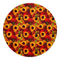 Red Autumn Sunflower Pattern Print Round Blanket