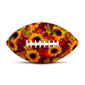 Red Autumn Sunflower Pattern Print Rugby Ball