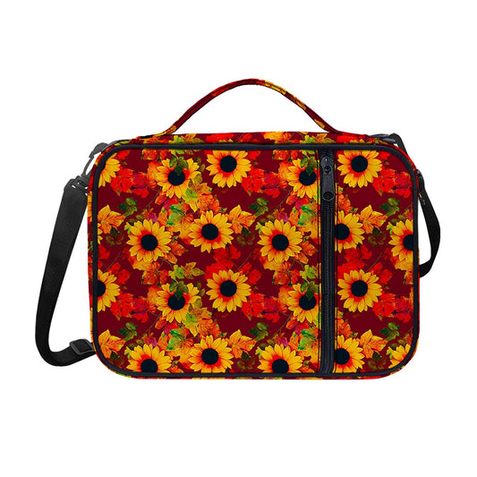 Red Autumn Sunflower Pattern Print Shoulder Strap Bible Bag