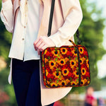 Red Autumn Sunflower Pattern Print Shoulder Strap Bible Bag