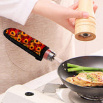Red Autumn Sunflower Pattern Print Skillet Handle Cover