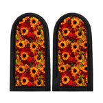 Red Autumn Sunflower Pattern Print Skillet Handle Cover
