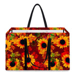 Red Autumn Sunflower Pattern Print Utility Tote Bag