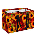 Red Autumn Sunflower Pattern Print Utility Tote Bag