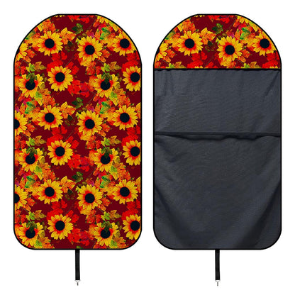 Red Autumn Sunflower Pattern Print Waterproof Car Seat Cover