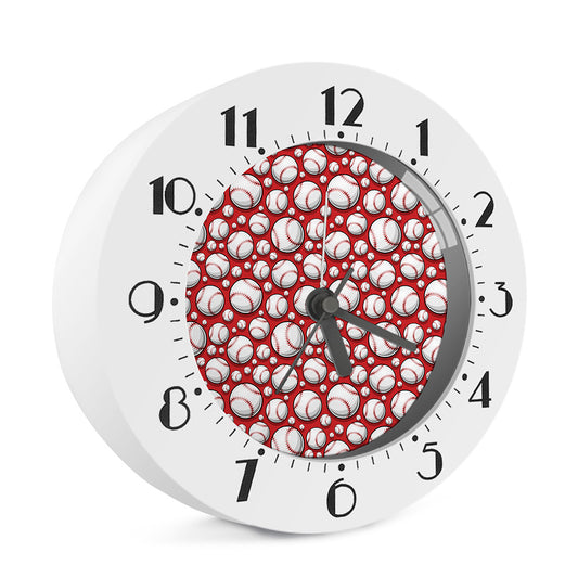 Red Baseball Pattern Print Alarm Clock