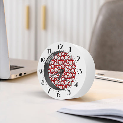 Red Baseball Pattern Print Alarm Clock