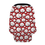 Red Baseball Pattern Print Baby Seat Cover