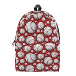 Red Baseball Pattern Print Backpack