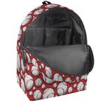 Red Baseball Pattern Print Backpack