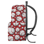 Red Baseball Pattern Print Backpack