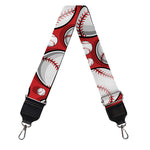 Red Baseball Pattern Print Bag Strap