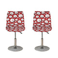 Red Baseball Pattern Print Bar Stool Covers