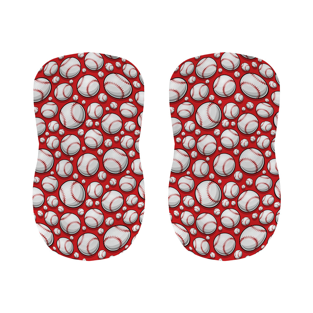 Red Baseball Pattern Print Bar Stool Covers