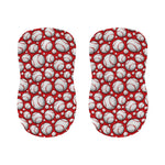 Red Baseball Pattern Print Bar Stool Covers