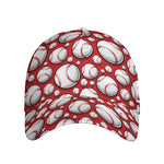 Red Baseball Pattern Print Baseball Cap