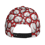 Red Baseball Pattern Print Baseball Cap