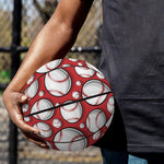 Red Baseball Pattern Print Basketball