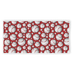 Red Baseball Pattern Print Beach Towel