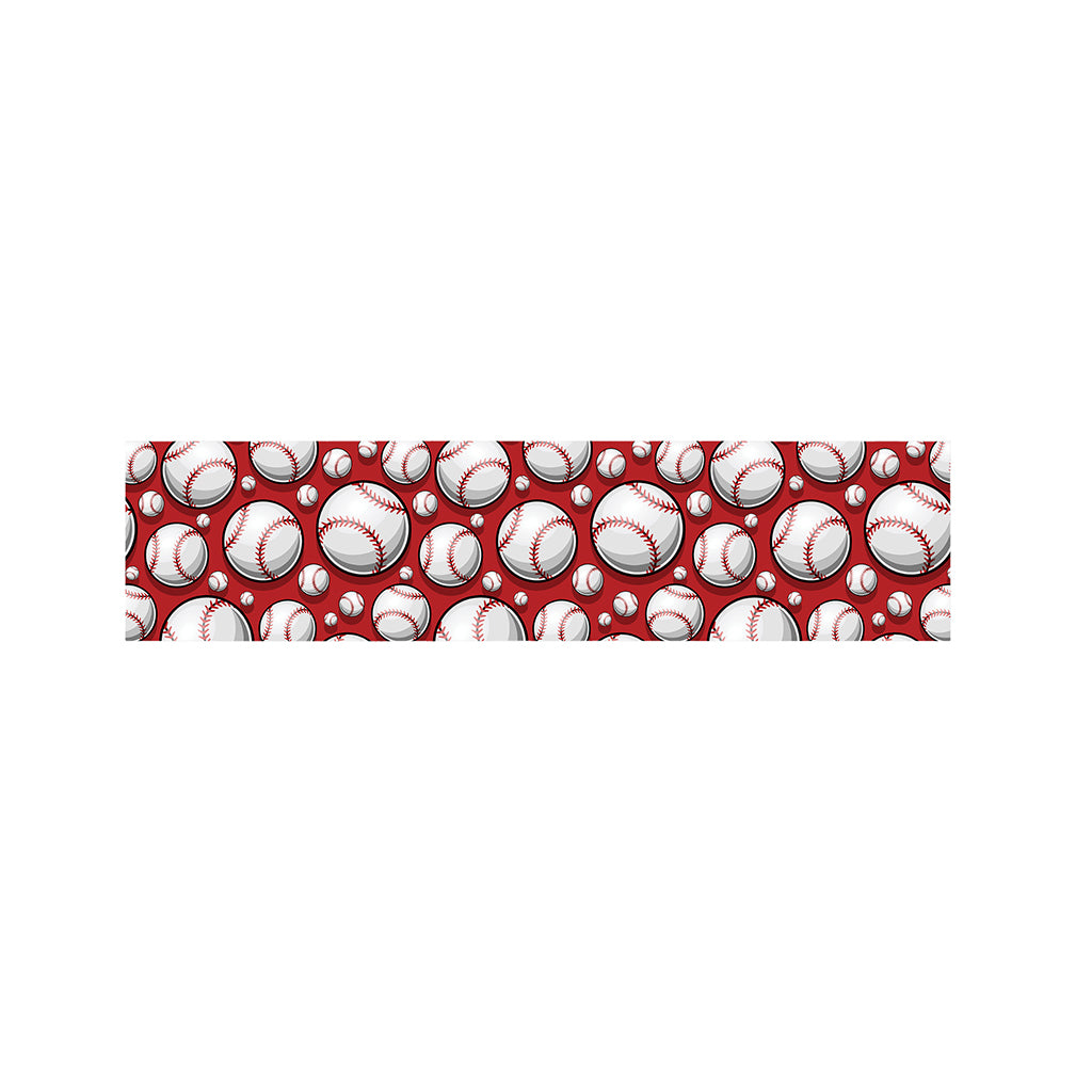 Red Baseball Pattern Print Bed Runner