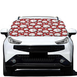 Red Baseball Pattern Print Car Windshield Snow Cover