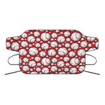 Red Baseball Pattern Print Car Windshield Snow Cover