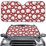 Red Baseball Pattern Print Car Windshield Sun Shade