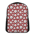 Red Baseball Pattern Print Casual Backpack