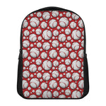 Red Baseball Pattern Print Casual Backpack