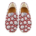 Red Baseball Pattern Print Casual Shoes