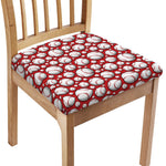 Red Baseball Pattern Print Chair Cushion Cover