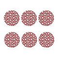 Red Baseball Pattern Print Coaster Set