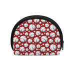 Red Baseball Pattern Print Coin Purse