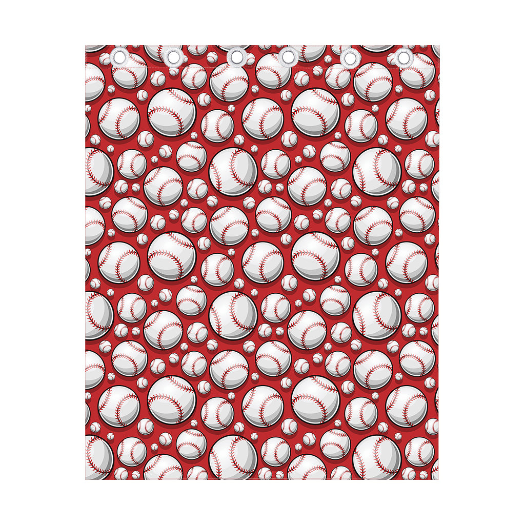 Red Baseball Pattern Print Curtain