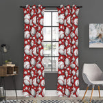 Red Baseball Pattern Print Curtain