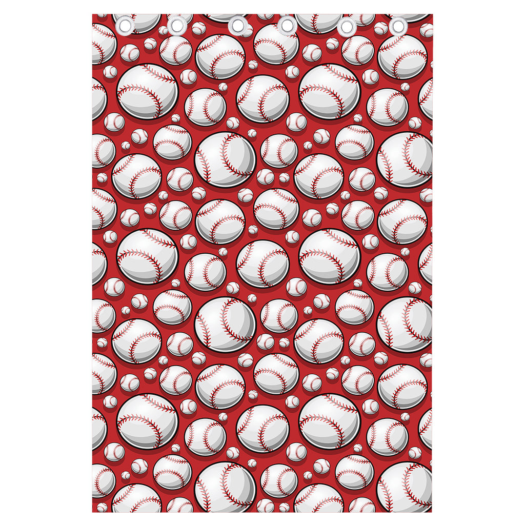 Red Baseball Pattern Print Curtain