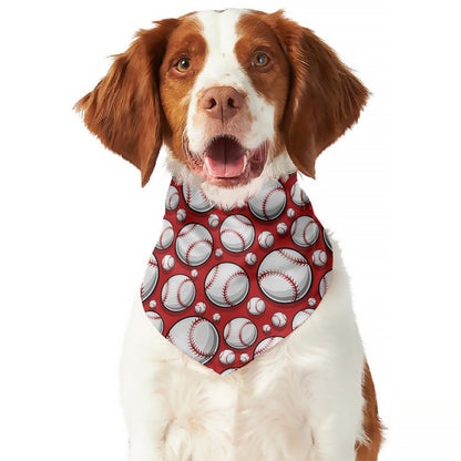 Red Baseball Pattern Print Dog Bandana