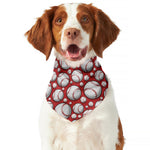 Red Baseball Pattern Print Dog Bandana
