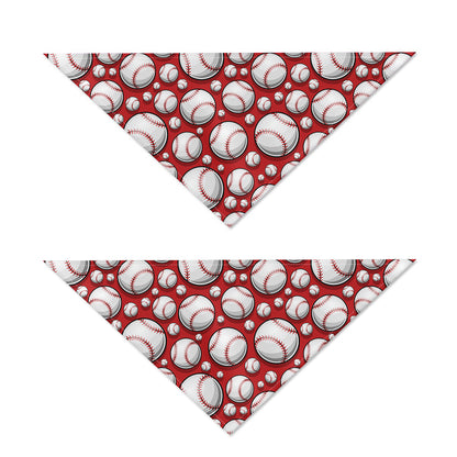Red Baseball Pattern Print Dog Bandana