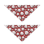 Red Baseball Pattern Print Dog Bandana