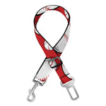 Red Baseball Pattern Print Dog Seat Belt