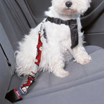 Red Baseball Pattern Print Dog Seat Belt