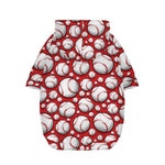 Red Baseball Pattern Print Dog Zip Up Hoodie