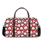 Red Baseball Pattern Print Duffle Bag