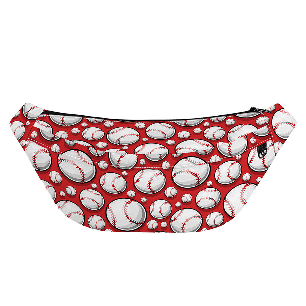 Red Baseball Pattern Print Fanny Pack
