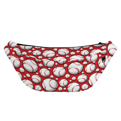 Red Baseball Pattern Print Fanny Pack