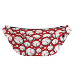 Red Baseball Pattern Print Fanny Pack